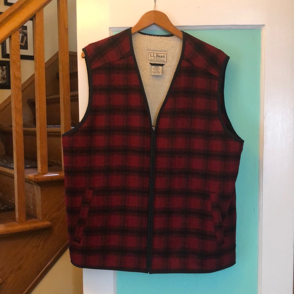 Men’s tall plaid wool lined vest